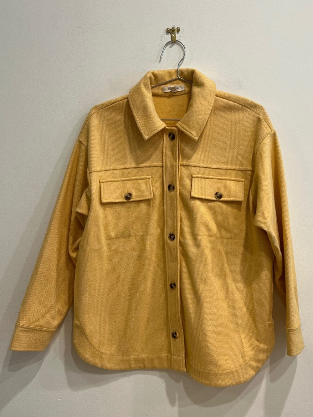 Madewell Mustard Herringbone Utility Shirt Jacket Small